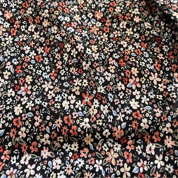 Tiny Floral Printed Pants Sz L Wrap Belt Capri Cropped Cottagecore - Picture 2 of 8